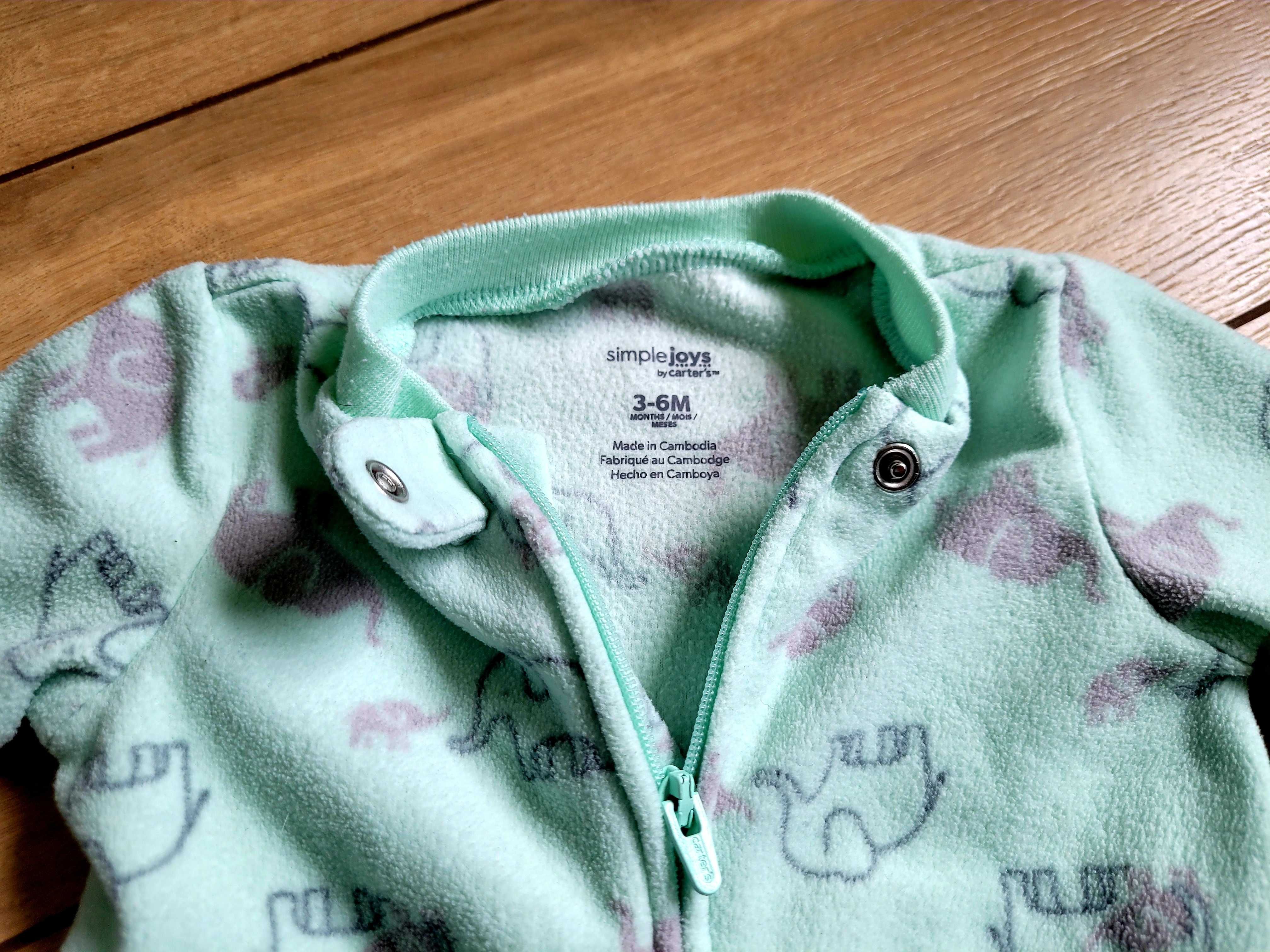Pajac niemowlęcy 68 3-6 Carters polar śpiochy piżama niemowlęca