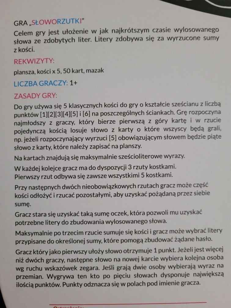 Gra edukacyjna Słoworzutki - nowa!