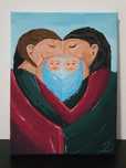 "Twins"- obraz ręcznie malowany 18x24cm, akryl na płótnie