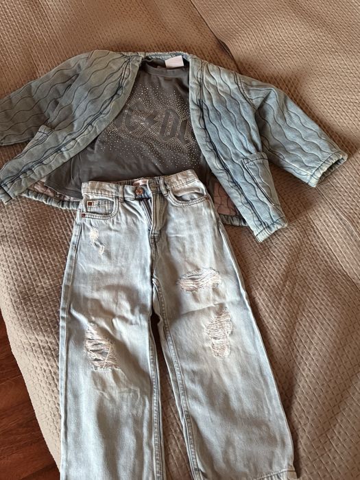 Комплект Zara 122 на дівчинку Куртка джинсова 122 zara