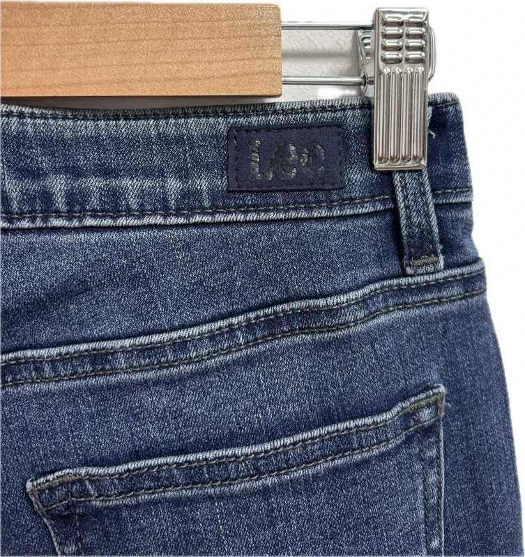 Lee granatowe damskie jeansy straight leg