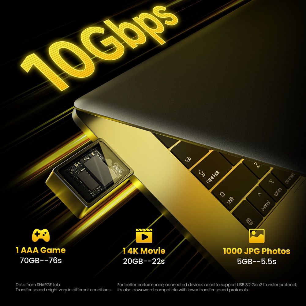 Корпус M.2 NVMe для SSD-накопичувача Sharge Disk Yellow