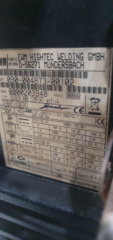 Ewm tetrix 400 tig dc spawarka