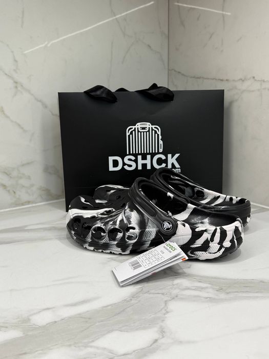 Crocs сабо Чоловічі  чорно білі /черно белые /M9\w11/42 розмір