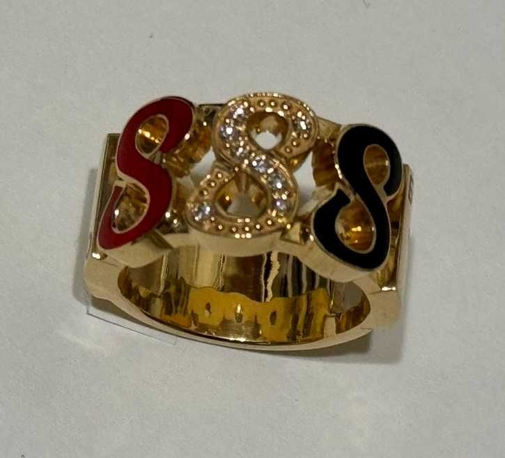 Золотое кольцо 888 с бриллиантами