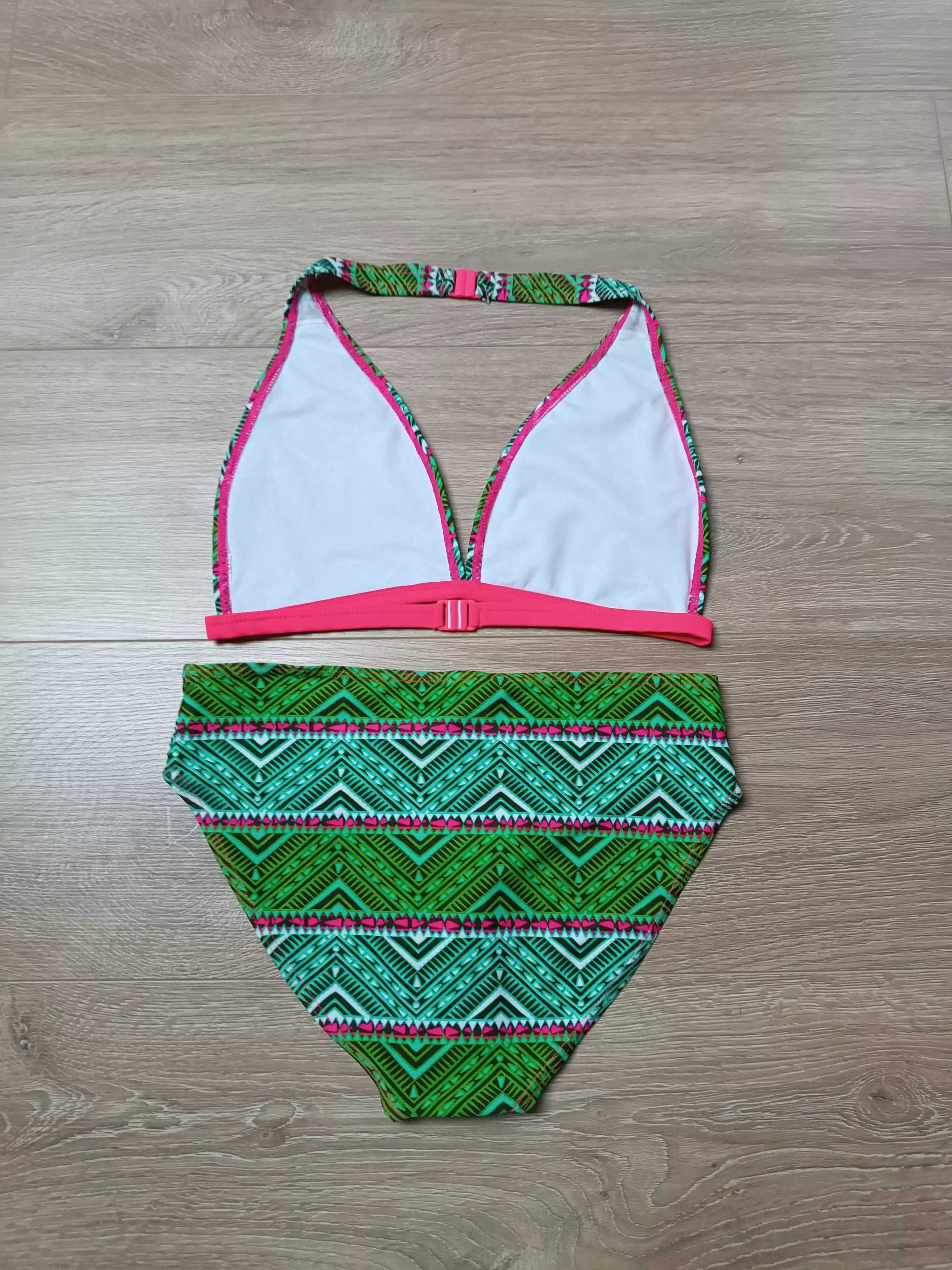 Strój kąpielowy dwuczęściowy bikini zielone geometryczne 'Alive' 164