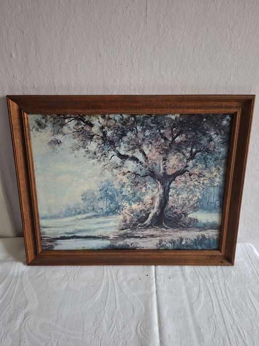 Duży obraze w drewnianej ramie