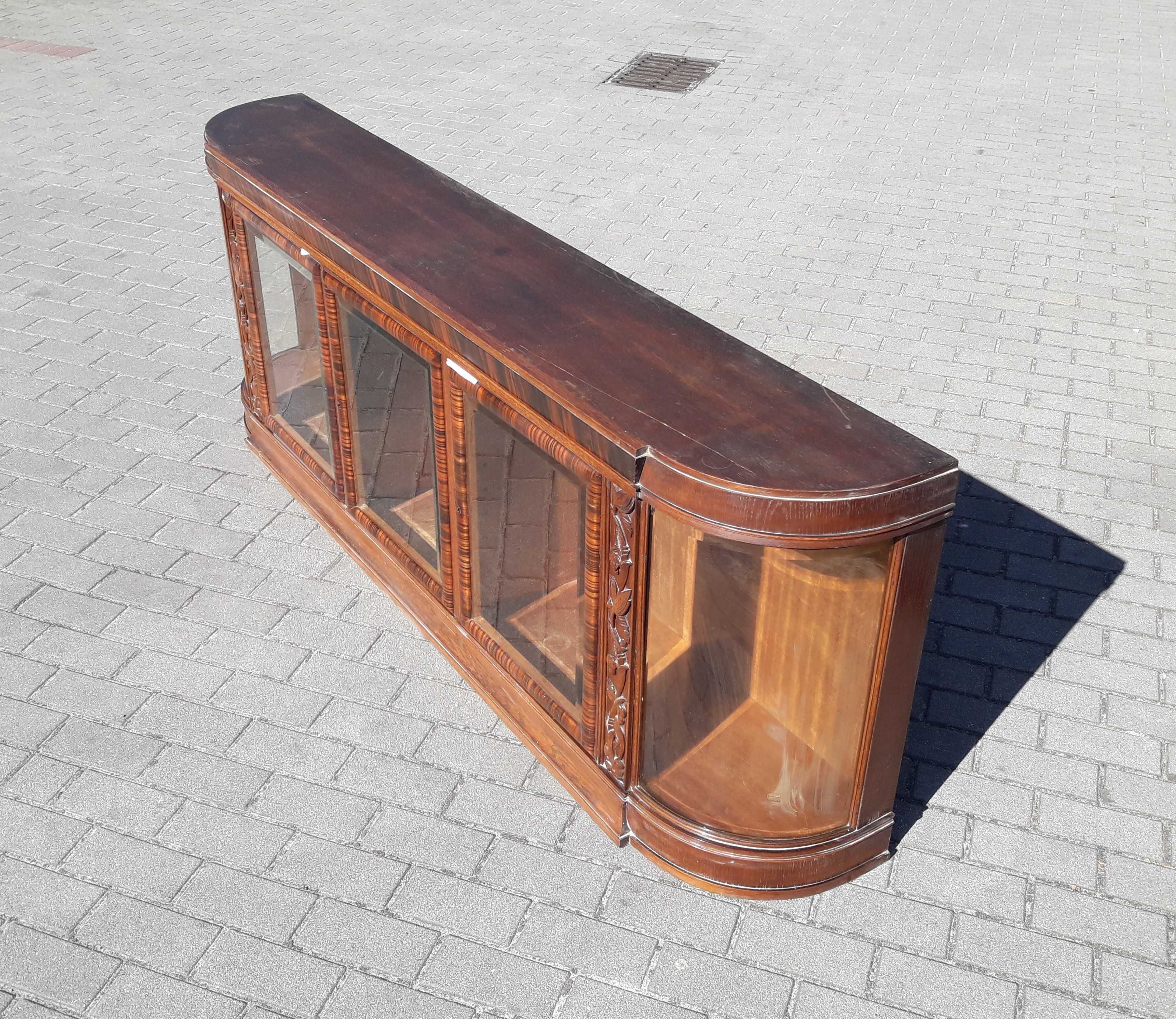 Nadstawka od przedwojenny bufet kredens Art Deco długość 200 cm dąb
