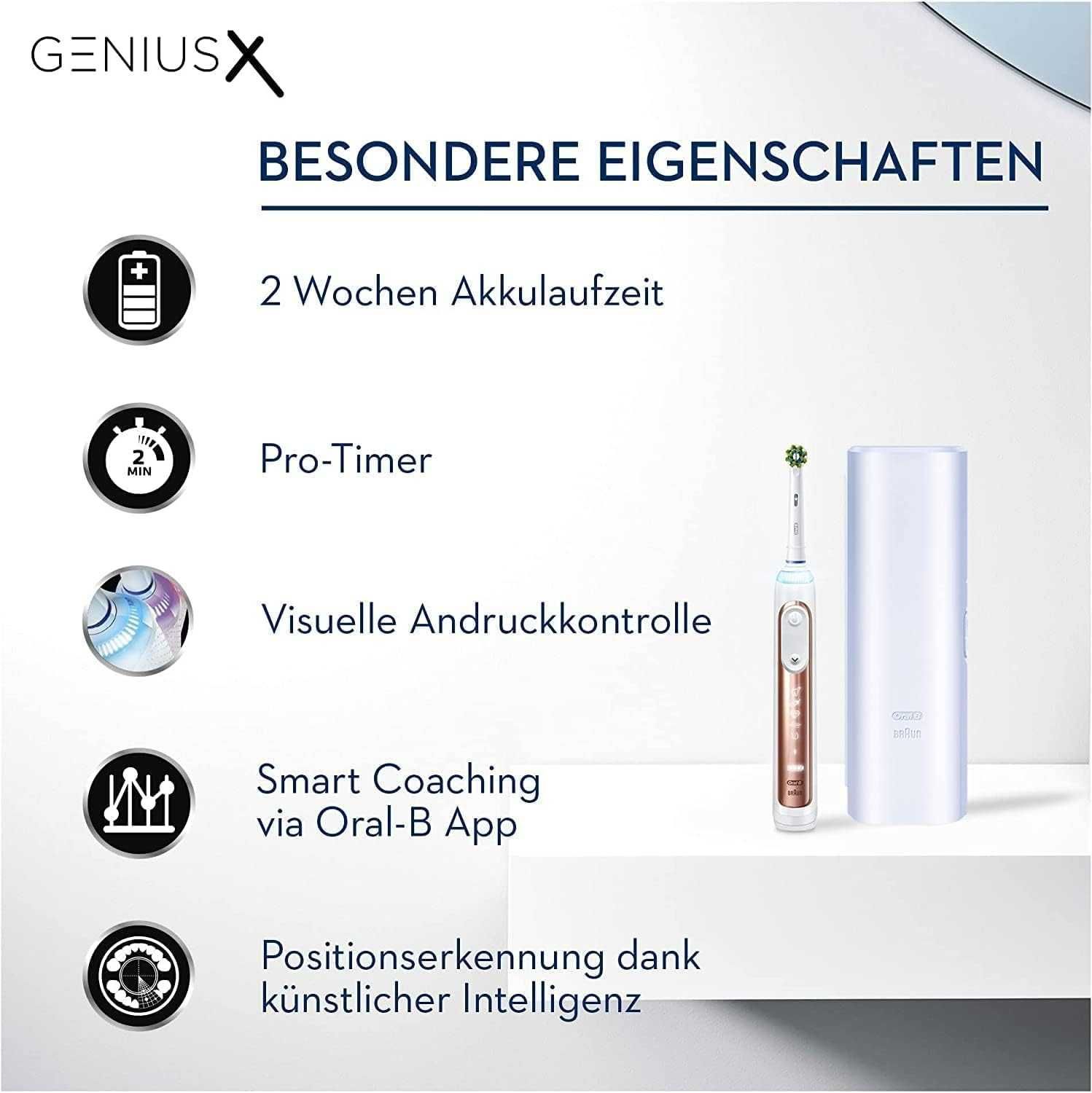 електрична зубна щітка Oral-B Genius X, 6 режимів чищення