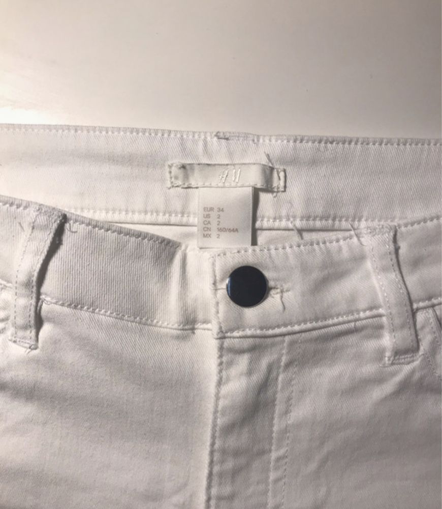 Spodnie krotkie szorty skinny jeans biale