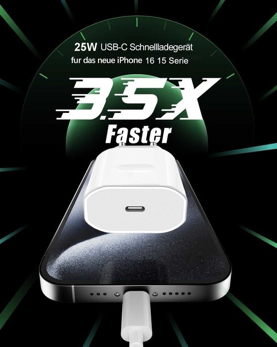 2 szt. Ładowarka USB C do iPhone 16 16e 15/16 15 Pro/16 15 Pro Max/16
