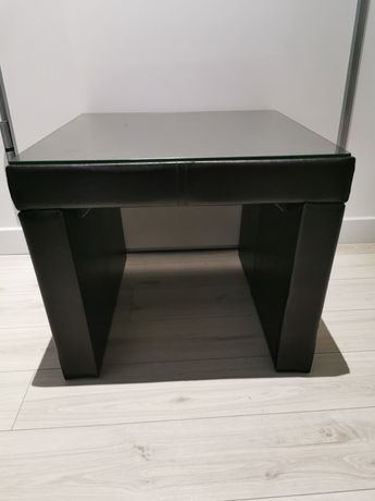 Mesa de apoio c/tampo em vidro (50 cm X 50 cm)