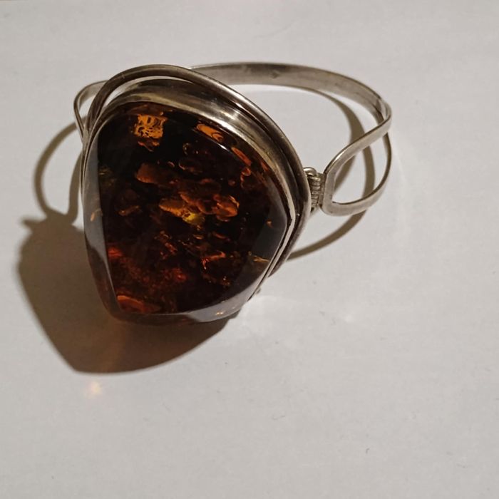 Bransoletka 925 z bursztynem