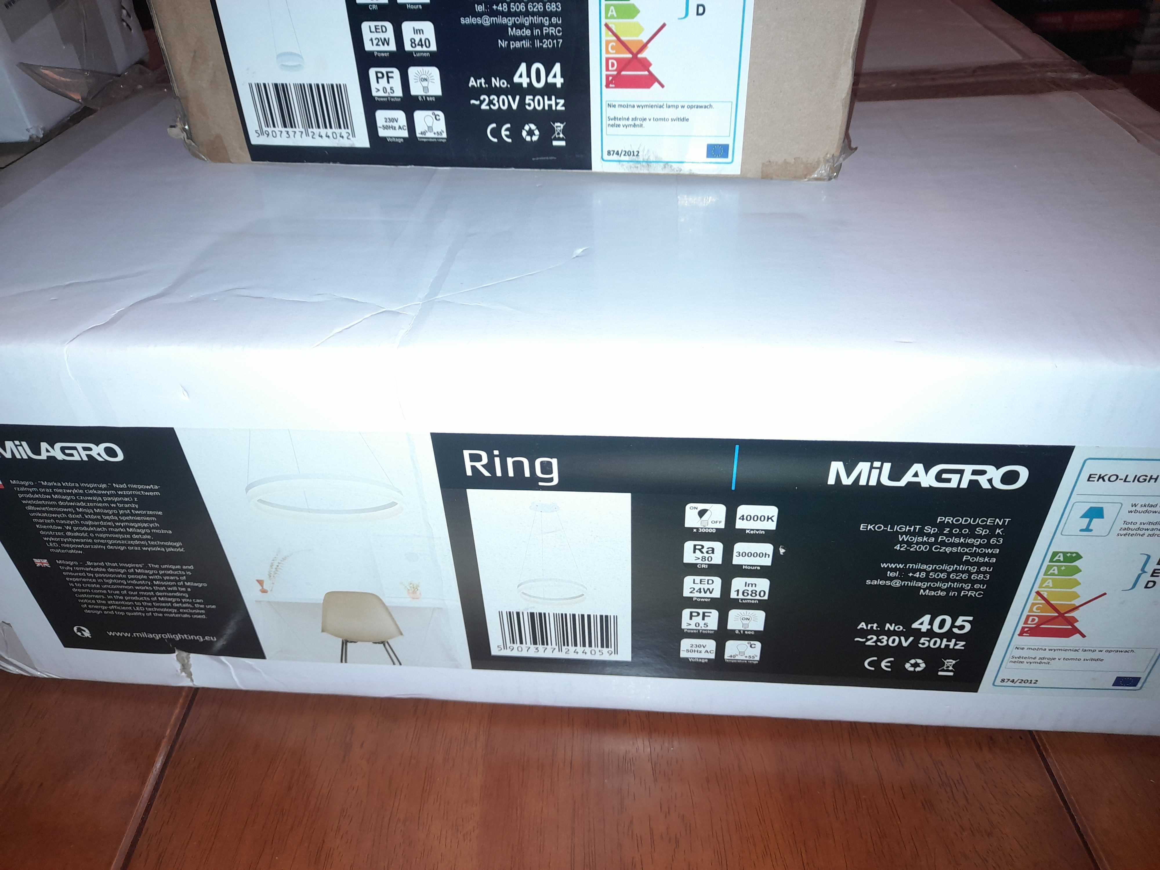 Lampa LEDOWA wisząca RING 24W LED b.neutralna Milagro