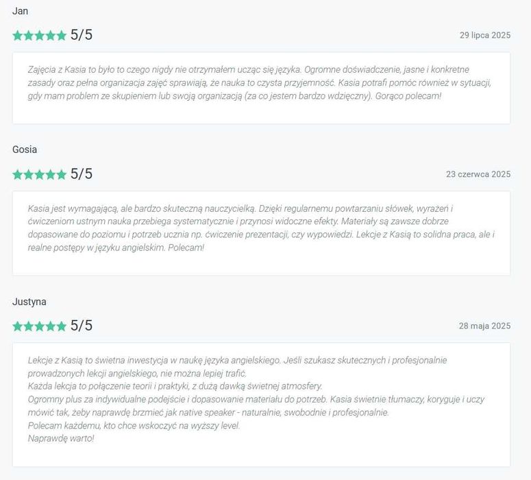 Trening job interview z wymagającą nauczycielką Business English