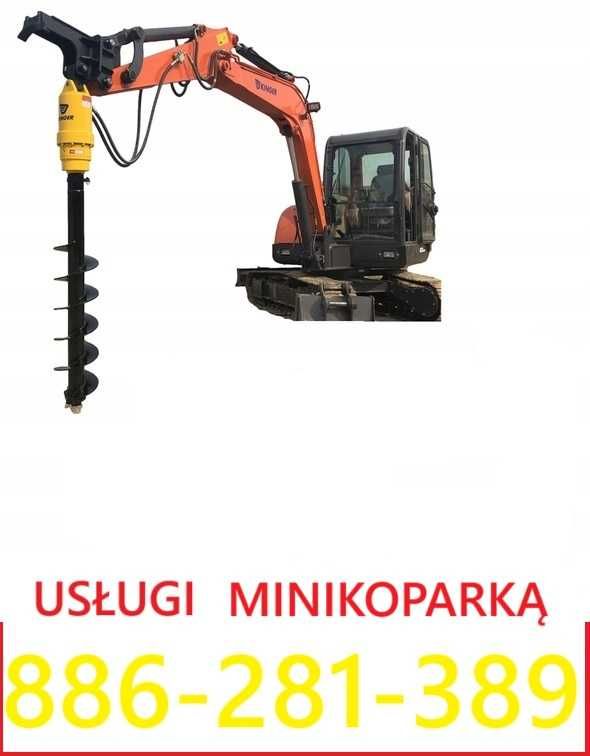 Usługi minikoparką, + wiertnica