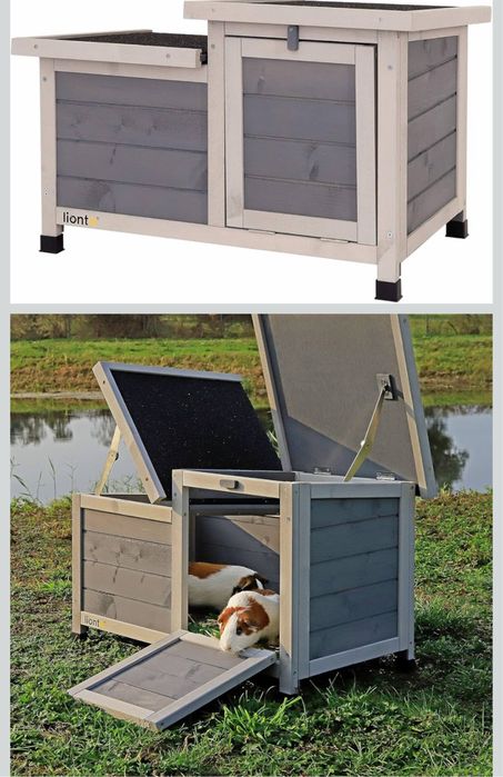 Lionto domek budka dla królika, świnki morskiej 70x45x43cm, 2 wejścia