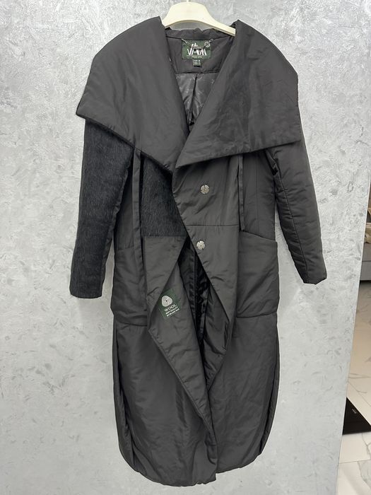 Пальто з вовняними вставками