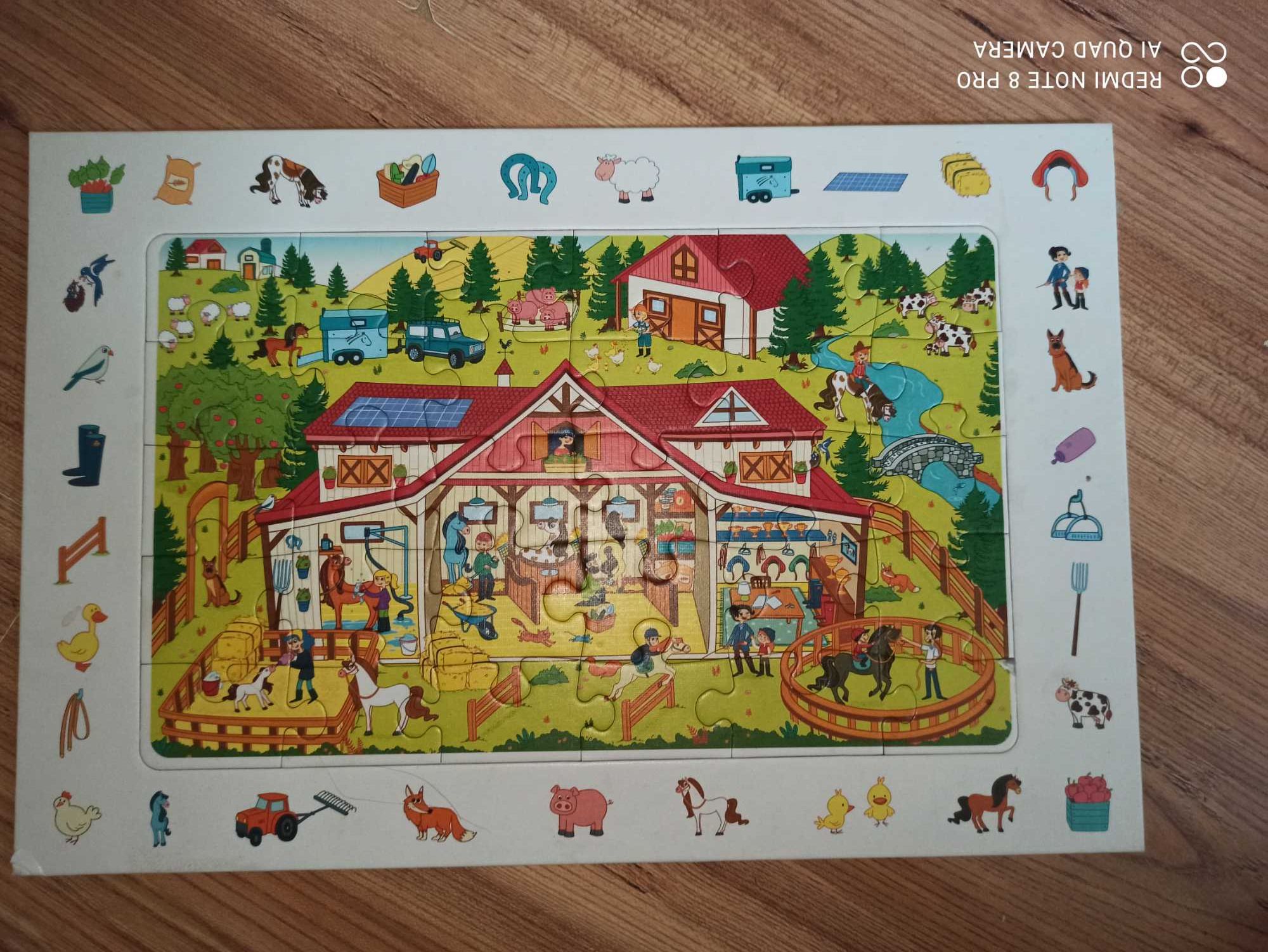 Puzzle domek zwierzęta