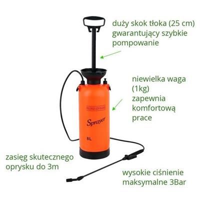Opryskiwacz ciśnieniowy ręczny 8l sprayer