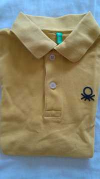 Polo benetton amarelo, criança 7-8 anos