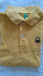 Polo benetton amarelo, criança 7-8 anos