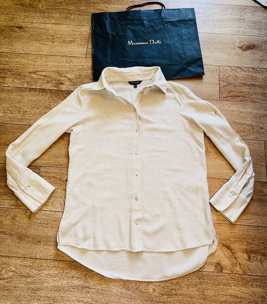 Massimo Dutti женкая бежевая рубашка,блуза!Оригинал!