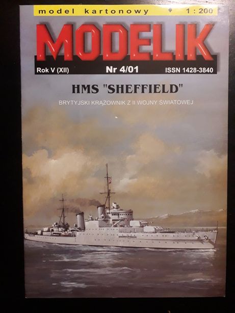 Krążownik HMS Sheffield w formacie A3