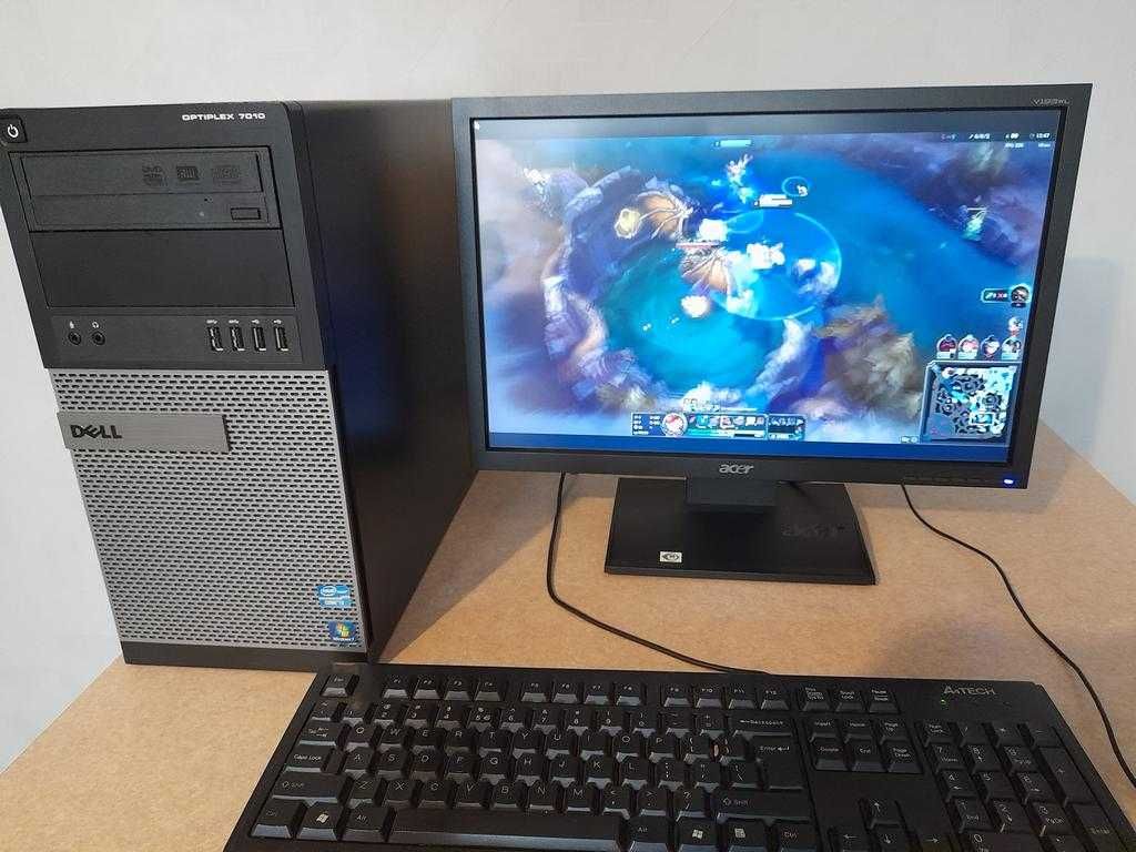 Komputer z monitorem Intel 12GB RAM SSD 240GB 1TB HDD Windows 10
