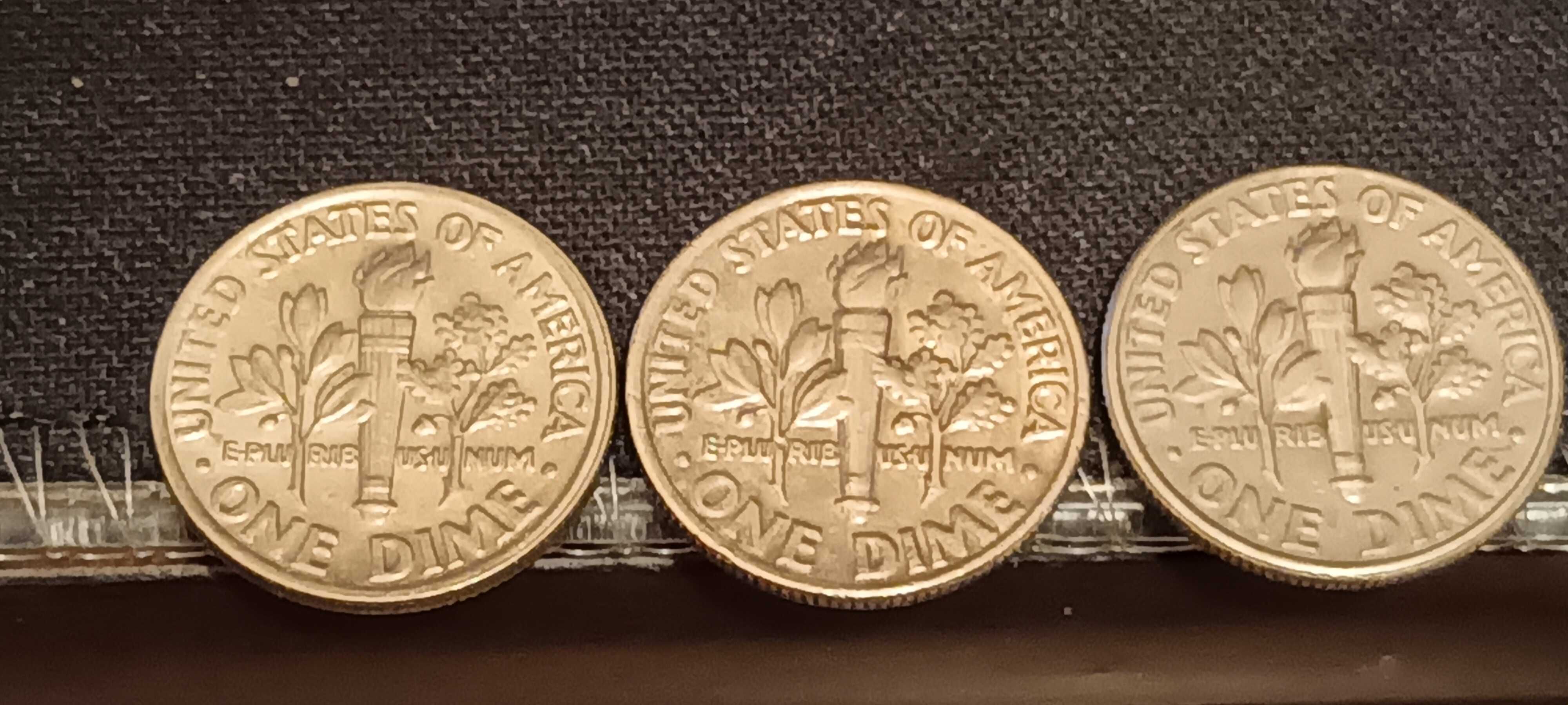 Zestaw 10 Centów Roosevelt One Dime 1989.P 1994.P 1998.D
