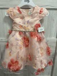 Elegancka różowa sukienka dla dzieci 86-92