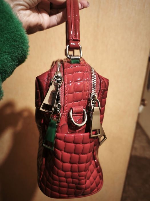 жіноча червона сумочка сумка Polina & Eiterou з натуральної шкіри