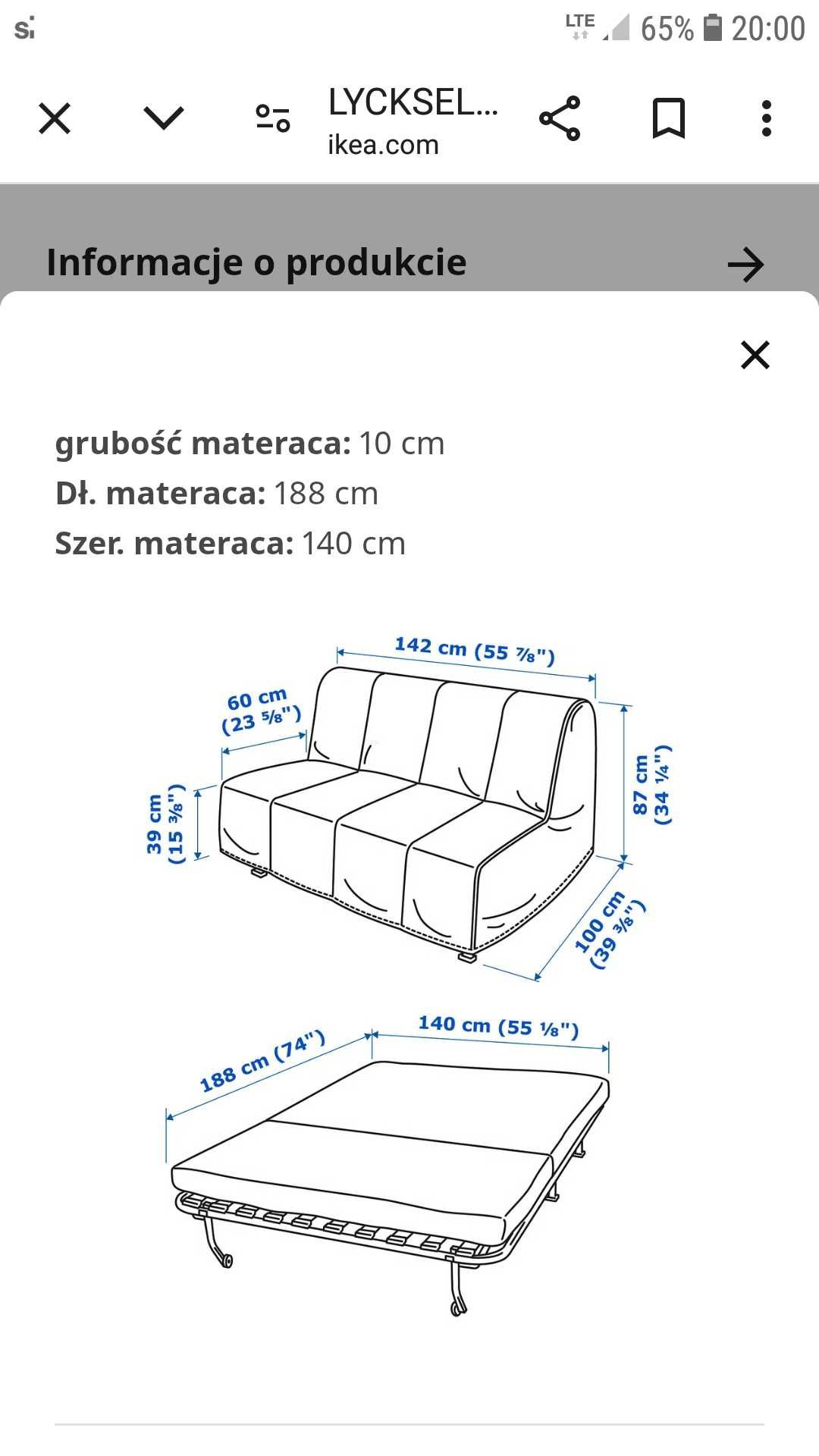 Sprzedam kanapę rozkładaną dwuosobową