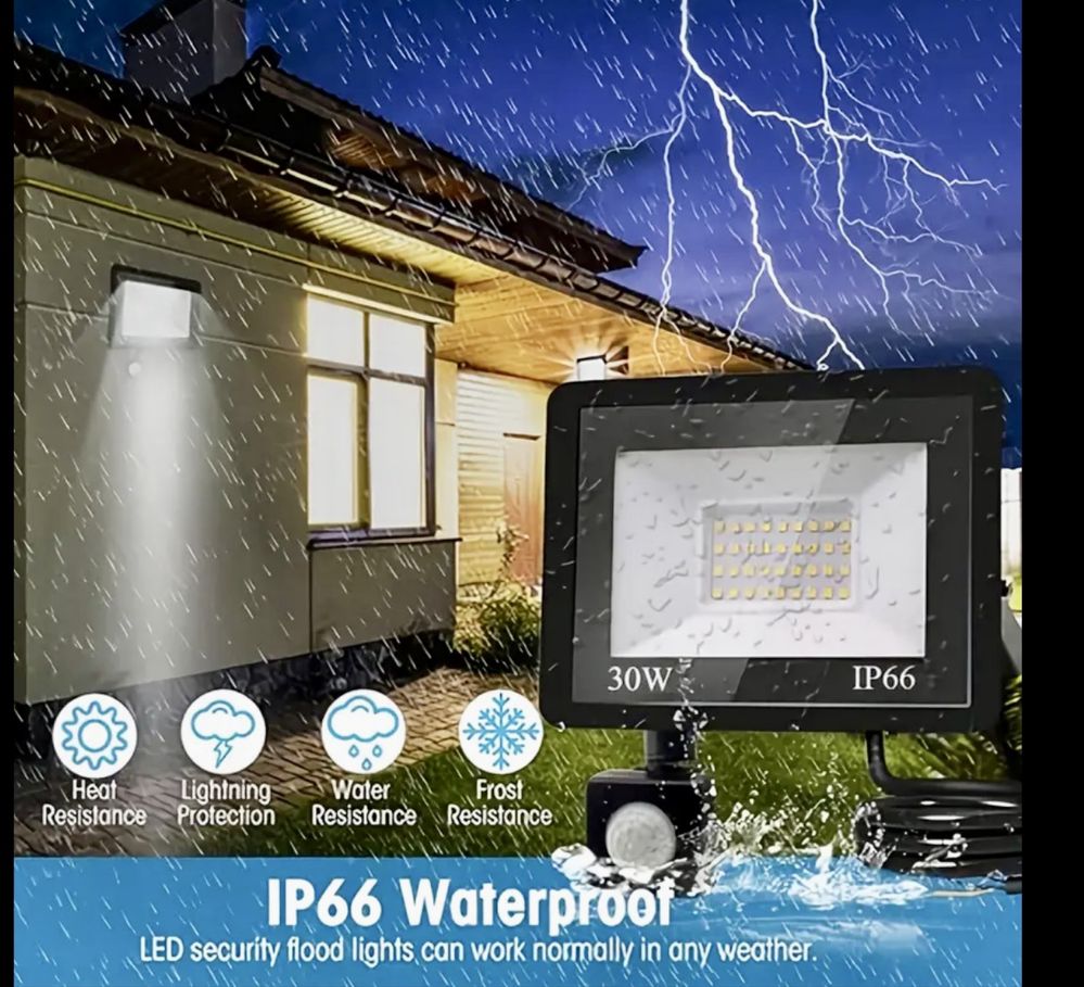 Прожектори  220 v з датчиком та без Lezard/Floodlight IP66 10W-50W