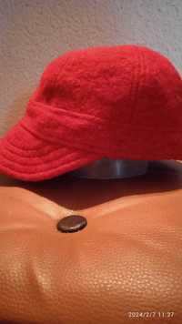 Śliczna czapka jokejka kapelusz z daszkiem+szalik