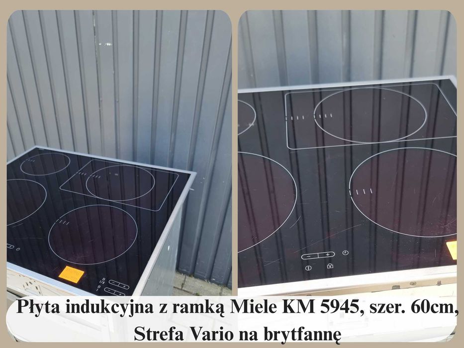 Płyta indukcyjna z ramką Miele KM 5945, szer. 60cm, Strefa Vario