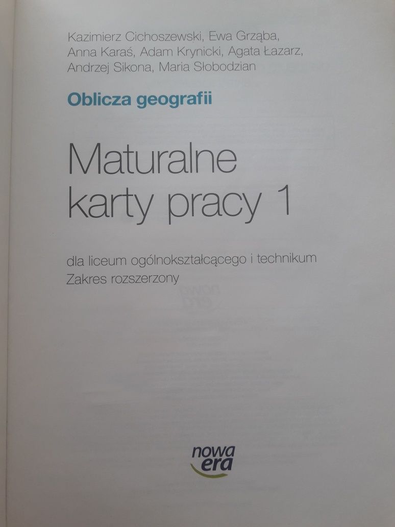 Maturalne karty pracy 1 Oblicza Geografii zakres rozszerzony