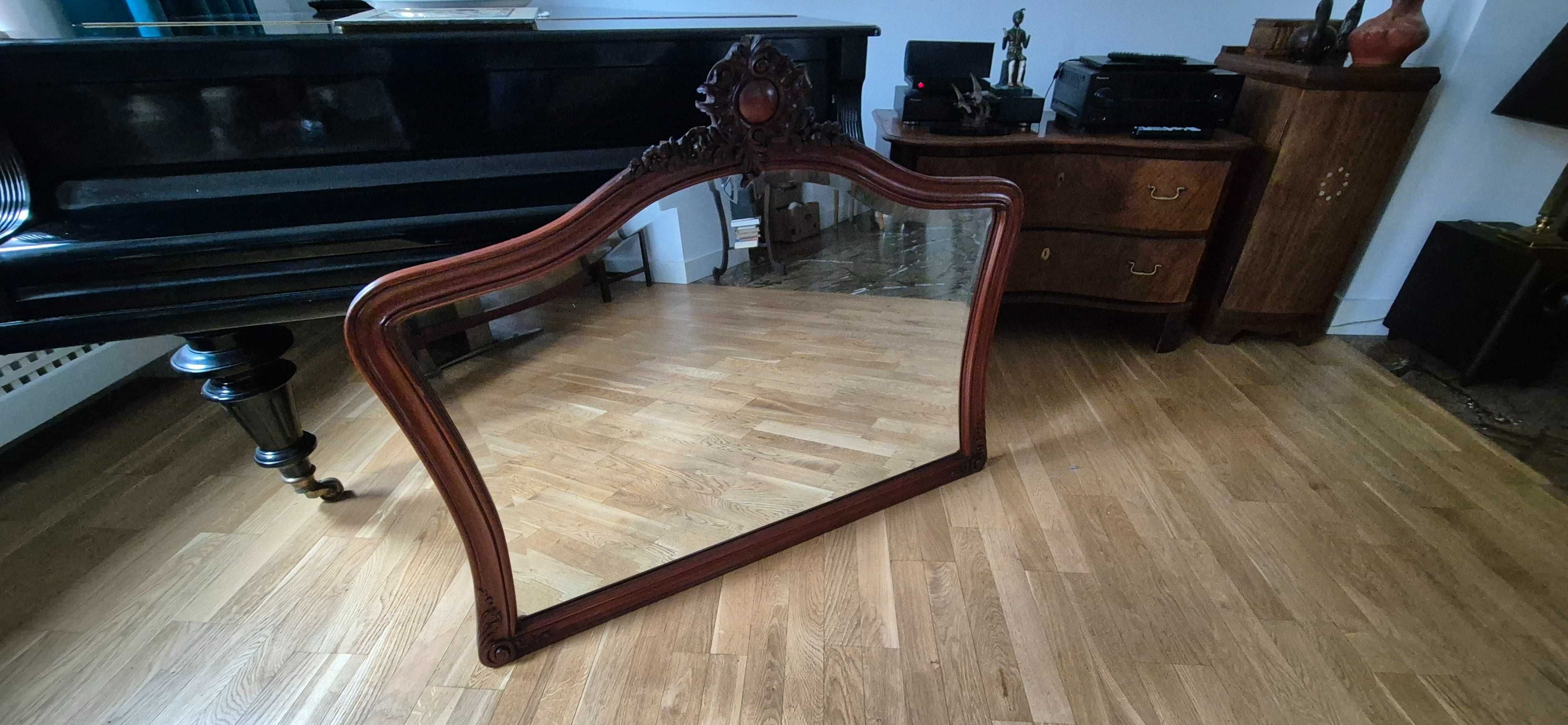 Antyk muzealne lustro Ludwik Filip XIX/XX fazowane szklo unikat design