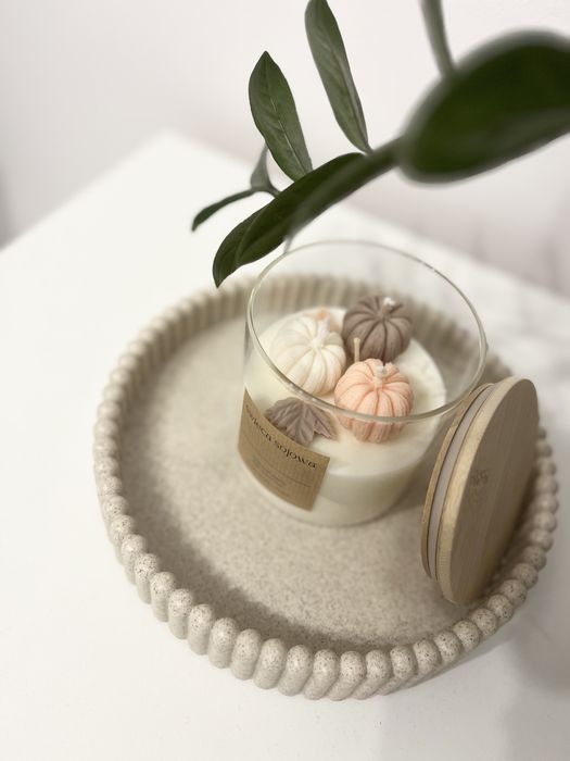 Duża Świeca sojowa w szkle jesień dynia dynie