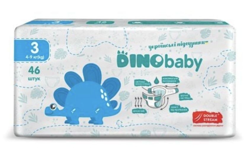 Підгузки дитячі Dino Baby розмір 3 (46 шт 4-9 кг)