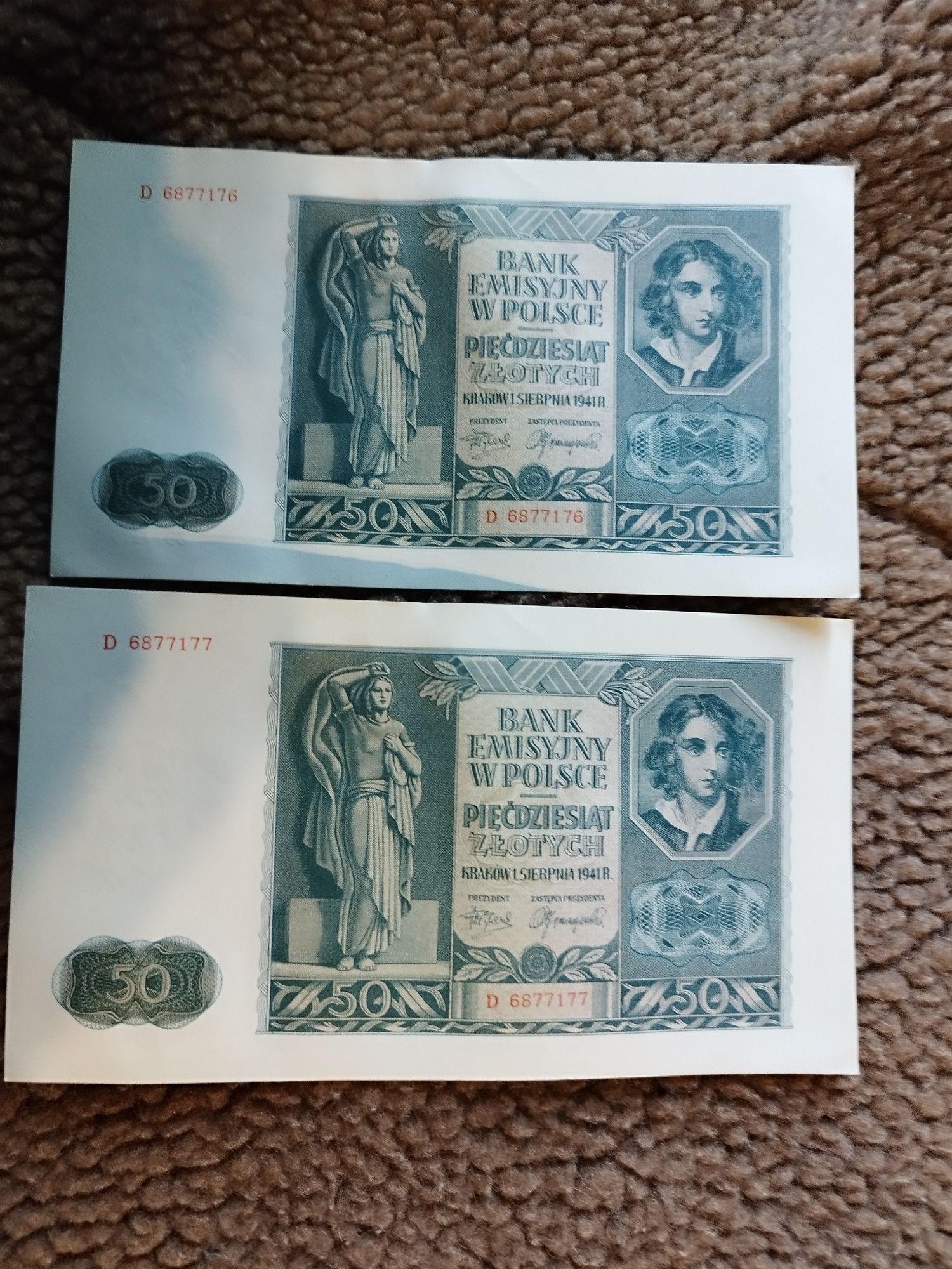 5-zestaw dwóch banknotów 50 1941