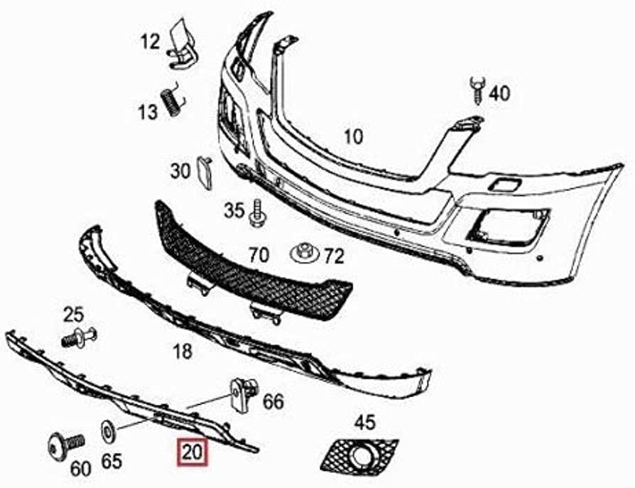 Накладка переднего бампера хромированная  Mercedes Benz W164 ML Class