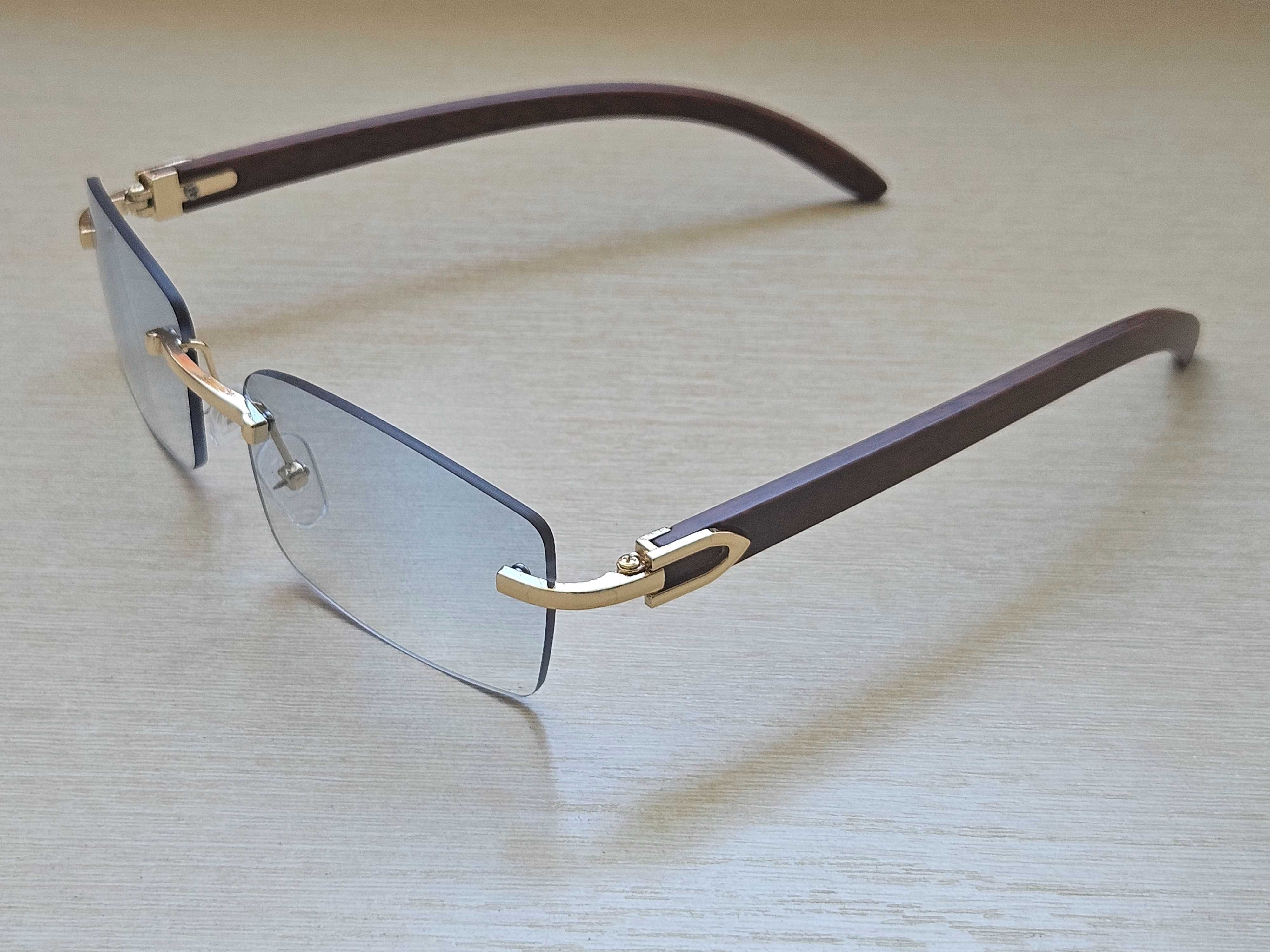 Безрамочные безоправные очки под Cartier (новые)