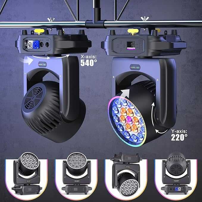 2 szt. 19 LED 285W oswietlenie estradowe, RGBW 4