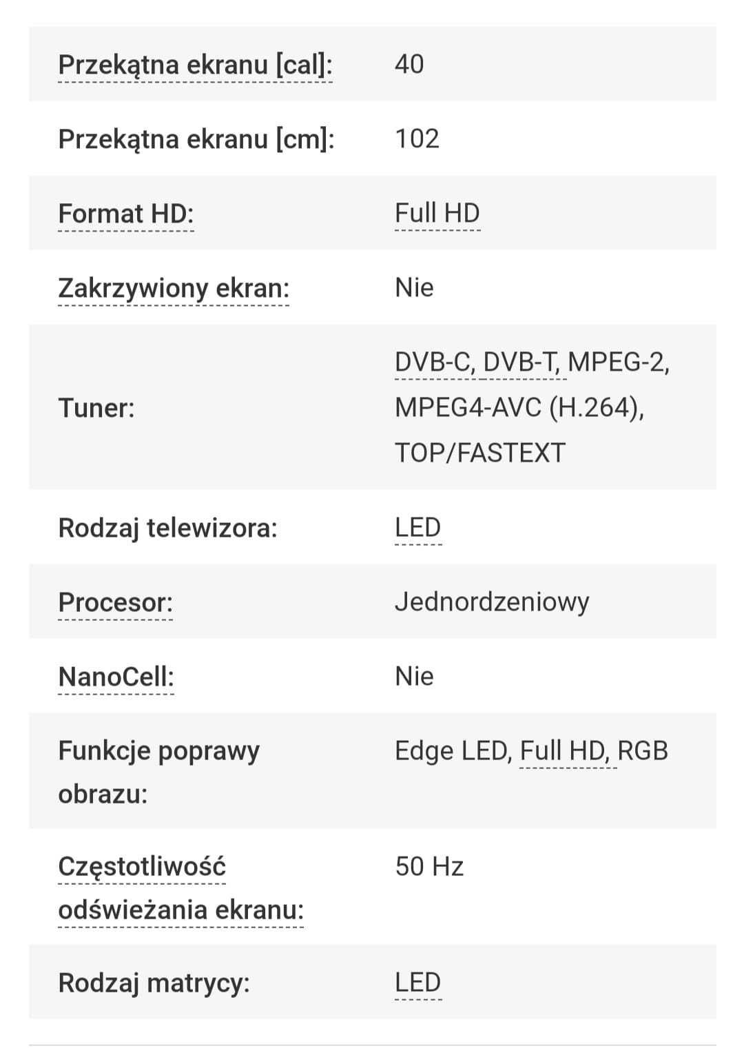 Telewizor Sharp LCD 40