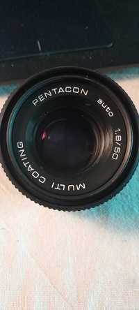 Pentacon 1,8/50 MC A/M M42 + adapter Canon EF/M42