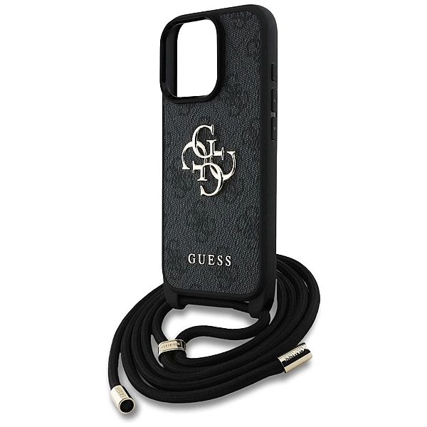 Etui Guess 4G Big Logo Cord Stap Crossbody do iPhone 16 Pro Max czarny