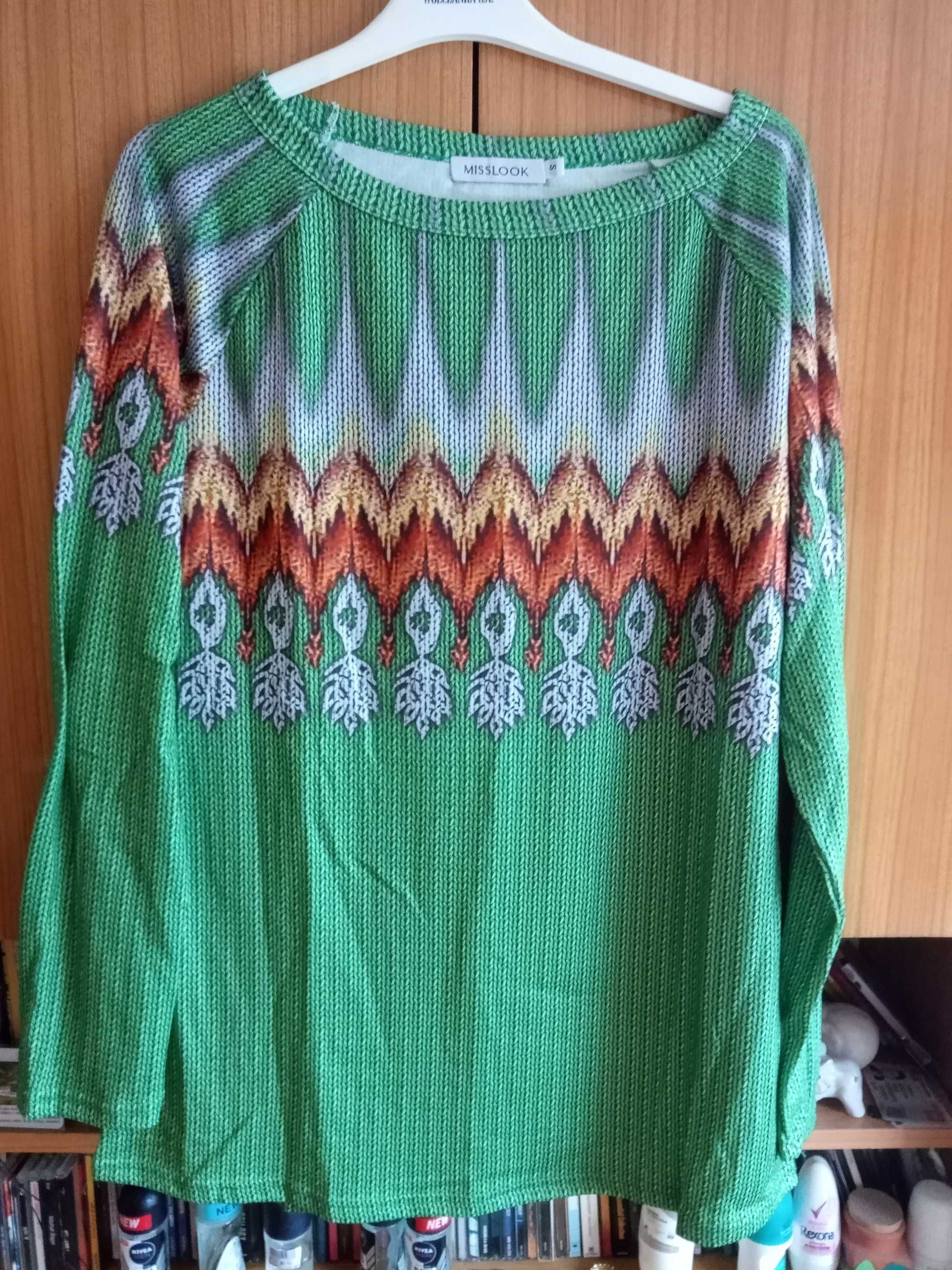 MARKA MISSLOOK  Bluzka z długim rękawem kolor zielony