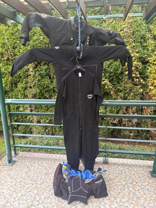 Suchy SANTI E.MOTION +SANTI FLEX190 + SEAC + kaptur SANTI + rękawiczki