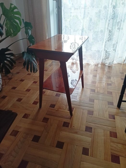 Stolik kawowy PRL, Rawicz, lata 60/70, oryginalna etykieta